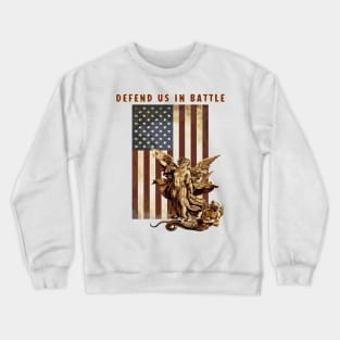 St Michael the Archangel Angel Catholic Saint United States Flag US Crewneck Sweatshirt